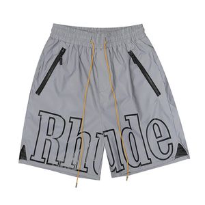 Rhude 디자이너 반바지 남성 남성 여름 캐주얼 고품질 편지 인쇄 비치 바지 야외 패션 뜨거운