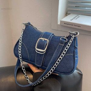 Shoulder Bags Luxury Denim Shoulder Bags For Women Brand Design Casual Underarm Shoulder Bag Lady Canvas Fashion Single Handbag And Purse Sac