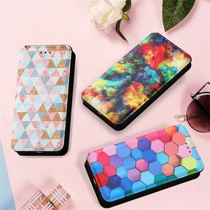 Flip Stand Colorido Rhombus Leather Case para Google Pixel 7 6 8 Pro 4a 5a 5xl Carteira Magnetic Card Saco