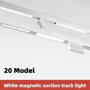 Taklampor 20 Modernt magnetspår inbäddat LED -strålkastare Downlight vardagsrum utan huvudljusbelysningsgallerserie