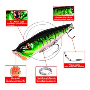 Heißer Verkauf Popper Köder Topwater Köder 93mm 12,5g Angeln Köder Harten Köder Künstliche Wobbler Kunststoff Angeln Tackle FishingFishing Lockt wobbler angeln köder