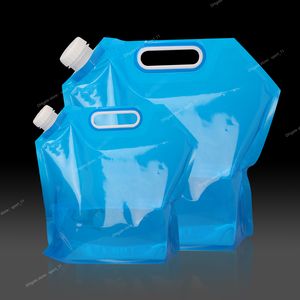 5 10L Outdoor Camping Water Bag Foldable Water Bucket Picnic BBQ Water Can Portable Folding Travel Water Container Camp Supplies Camp nbsp;Cooking