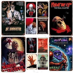 Målning Vintage Horror Movies Poster Metal Plate Signs Shabby Chic Man Cave Wall Decor Tin Sign Retro Cinema Stickers Home Bar PL3297367