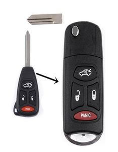Anahtarsız 4 Düğmeler Akıllı Uzaktan Flip Katlanır Key Kabuk Kılıfı Chrysler Dodge RAM 1500 2500 3500 Şarj Cihazı Aspen Pt Cruiser Pacifida7912507