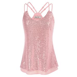 Camisoles Tanks GRACE KARIN Women's Sleeveless Sparkle Shimmer Camisole Vest Sequin Tank Tops Club Party Glitters Choir Performances Costume A30 230418