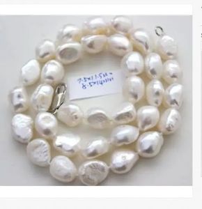 Pendanthalsband klassiska 9-10mm South Sea Natural Barock White Pearl Necklace 18inch231118