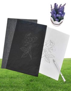 Presentförpackning 100 PCSSet A4 Size Copy Grafit Kolpappersmålning Spårning för träkläder Canvas Återanvändbara tillbehör XJ785751061