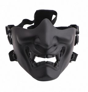 Spaventoso sorridente fantasma mezza maschera forma regolabile tattico copricapo protezione costumi di Halloween accessori aVAe7842236