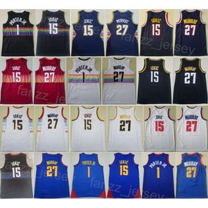 City Basketball Jerseys Earned Man All Stitched Michael Porter Jr 1 Jamal Murray 27 For Sport Fans Statement Breathable Black Purple White Red Navy Blue Top Quality