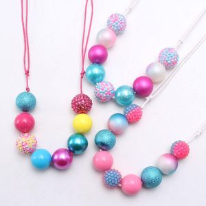 Colar de bolhas multicoloras garotas colar de bolhas de bolhas artesanais de miçangas doces de gradiente