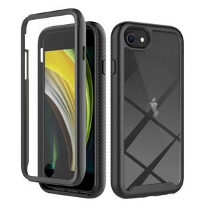 Shockproof Clear PC Kılıfları Dahili Ekran Koruyucu TPU IPhone 6 6S /iPhone 7/8 için tampon engebeli savunma kapağı Plus SE2 SE3 Telefon Kılıfı