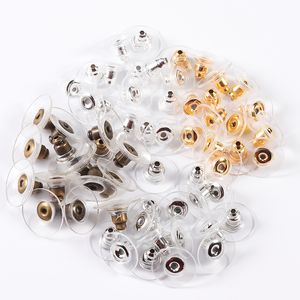 100-500 pz/lotto Gomma Ear Backs Stopper Earnuts Orecchino Della Vite Prigioniera Indietro Forniture Per Risultati Dei Gioielli FAI DA TE Che Fanno Accessori Creazione di Gioielli All'ingrosso Risultati Dei Gioielli