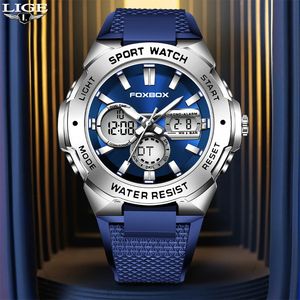 Armbandsur Lige Luxury Mens Sport Watch Military Waterproof Digital Alarm Chronograph Quartz armbandsur Male Clock Relogio Masculino 231118