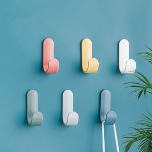 Towel Hook Plastic Door Hanger Self Adhesive Wall Hanger Hat Racks Key Hooks Wall Organizer Home Decor Key Holders tool