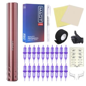 Mast Wirelesss Tattoo Kit Tour Air Pen Maschine Patronen Nadeln für Permanent Make-up SMP TZ-101