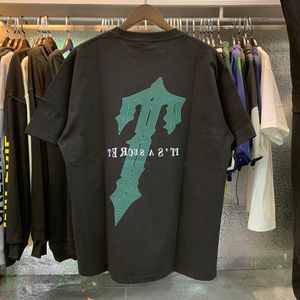 New trendy brand TR men's T-shirt men's and women's street art fashion T-shirt street shooting designer brand fashion