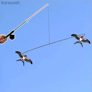 Kite Accessories Free shipping Pole Swallow kite fishing rod line outdoor toys for kids kite animal kites bird eagle kite factory weifang newL231118