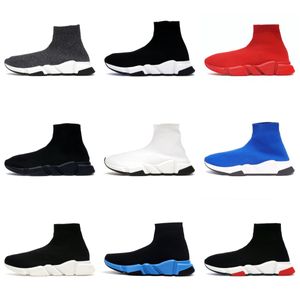 Kaufen Sie Designer Speed Trainer Herren Damen Freizeitschuhe Oreo Schwarz Rot Braun Dreifach Marineblau Grün Sohle Blau Flache Mode Sockenstiefel Sneakers