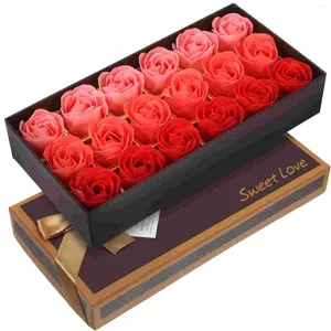 Flores decorativas 1 caixa de sabão com chuveiro floral pétalas de rosa com papel do dia dos namorados presente de casamento presente de casamento