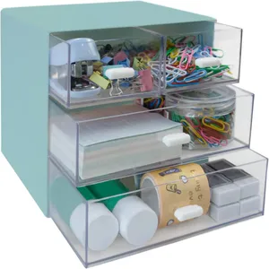 Organizator biurka z szufladą, pudełkiem do przechowywania biurka, plastikowe biurowniki dostarcza organizatorów, organizator biurkowy do domu w biurze (4 DRA