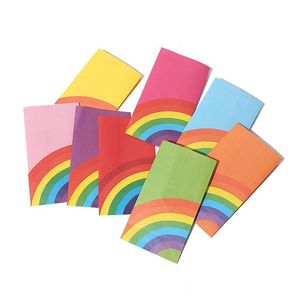 Confezione regalo Sacchetto di carta per caramelle arcobaleno Stampa di moda Colore Bocca piatta Borse per imballaggio alimentare 8 colori Consegna goccia Giardino domestico F Dhgarden Dhsmu