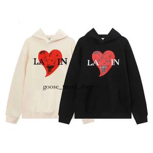 Designer Lanvins Classic Hoodie Letter Love Flocking Print Loose Versatile Men Women Lovers Fashion Leisure Time Warm Trend tröja 923 167