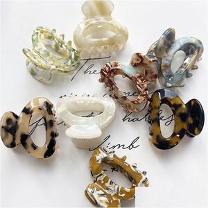 Hårklämmor Barrettes Kvinnor Acetat Leopard Hårklo Små klor Chic Barrettes Crab Hairpins Styling Clips Girls Lady Hea Dhgarden Otqor