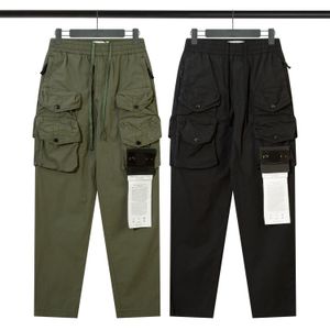 Calça tática militar masculina, macacão lavado com vários bolsos, calça solta de algodão masculina, calça cargo para homens