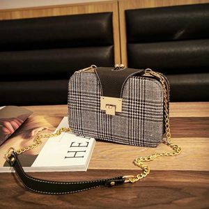 Abendtaschen Luxus Houndstooth Plaid Umhängetasche für Frauen 2023 Kontrastfarbe PU Umhängetasche Damen Akkordeon Reißverschluss Geldbörsen und Handtaschen