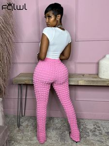 Calças femininas Capris Fqlwl Summer Streetwear calça rosa y2k para mulheres em calças de cintura pretas Highi