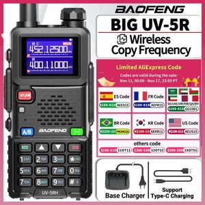 Walkie Talkie Baofeng UV 5RH 10W Беспроводная частота копирования 999CH USB Type C Зарядное устройство Модернизированное 5R Приемопередатчик Ham Двухстороннее радио 231117