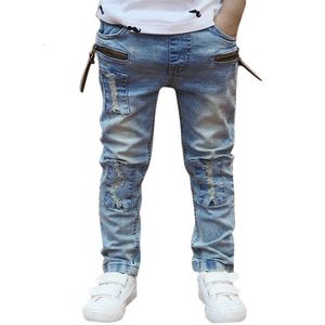 Jeans Fashion Solid Mid Jeans Kinder Rushed Sommer Hellfarbige Jungen Jeans Kinderhose Koreanische Version des Frühlings NZ02 230418