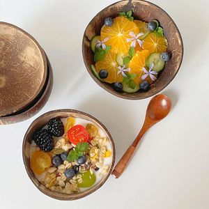 Tigelas de 12-15 cm de coco frutas salada tigela decoração de tigela doméstica ramen café