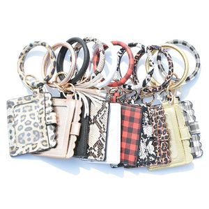 Favor Favor Favor de couro Chaveteira Leopardo Plaid Pu Tassel Cartão de crédito Carteira de carteira Bolsa de bolsa de moeda W0028 Drop Delivery Home ga dhtx2