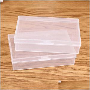 Storage Boxes Bins Transparent Plastic Box Clear Square Jewelry Business Card 9.2X6X2Cm Lx2821 Drop Delivery Home Garden Housekee Dhhcd