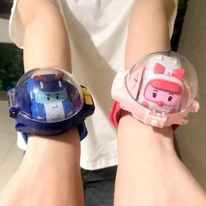 Electric/RC Car Mini Vehicle RC Watch Rechargeable Cartoon Ambulance Police for Child Kids Gifts 231118