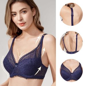 BHs Frauen Sexy Spitzen-BH Dünne Bralette Sexy Dessous Gepolsterte Bügel-BHs Stickerei Dünner Büstenhalter Top Plus Size Unterwäsche C D Cup P230417