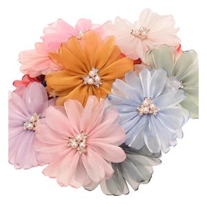 Kopfbedeckung, Haarschmuck, 100 Stück, 8 cm, brennende Blume, Strass-Mittelblumen-Zubehör für Babys, Haarschmuck, Haarspange, Haarspange, Zubehör 231118