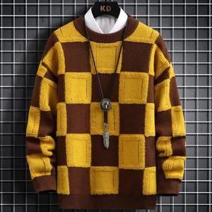 Männer Pullover Herbst Winter Koreanischen Stil Herren Pullover Pullover Hohe Qualität Dicke Warme Kaschmir Pullover Männer Luxus Plaid Pull homme 231117