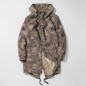 Men's Trench Coats Men 's Jacket Loose Casual Camouflage Fashionable Midlength High Street Spring and Autumn 230417