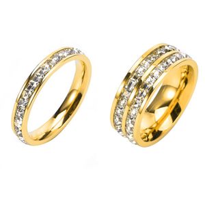 Coppia di lussuosi diamanti quadrati in acciaio al titanio con anello a doppia fila da uomo con diamante pieno a una fila da donna