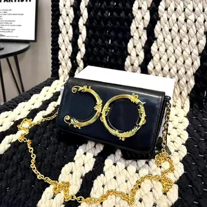 Luxury GD Cross Body Bag Women Leather Handbags Purse Designer Shoulder Chain Bags Golden Square Handbag Baroque Crossbody Womens Wallet Purses 2311182D