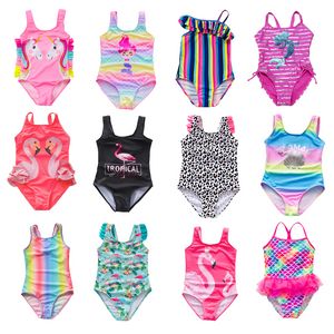 2021 New Girls Swimsuit One Piece Swimsuit Bathing Suit 4-13Years Ruffle Style Children's Swimwear One Piece Bathing Suit SwimOne-Piece Suits one piece girl