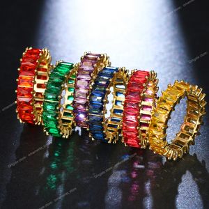 Luxus-Zirkonia-Ringe für Damen, modisch, rot, blau, verkupfert, Fingerringe, Zirkon-Statement, Großhandel, Bulk-Schmuck, 2021, Modeschmuck, Ringe roter Zirkon