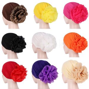 Feminino floral índia chapéu flor elástico gorro turbante gorro quimio para pacientes senhoras bandanas cabeça africana envoltório de610