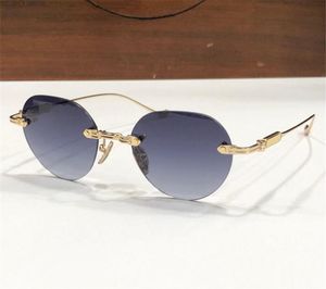 Runde Sonnenbrille im neuen Modedesign SOFFFFFFFFERS I randloser Rahmen mit dünnen Metallbügeln im Retro-Stil mit UV400-Schutzbrille im einfachen Stil