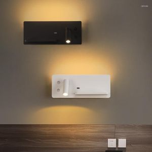 Lampa ścienna nowoczesna sconce wystrój domu łóżko LED punkt oświetlenia oświetlenia wewnętrzne salon bezprzewodowe obciążenie obciążenie USB