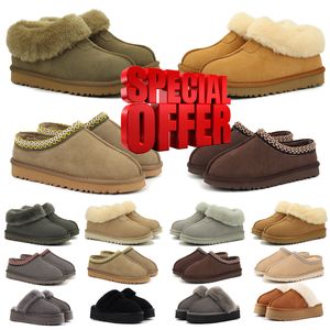 Free Shipping Designer boots Tasman Australie martens Slippers Chestnut ugissg martins Fur Slides Sheepskin Tazz Mules Womenu Men Mini Platform Boot boots winter