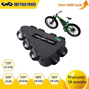 21700 Ebike Battery Triangle 72V 60V 36V 48V 52V Elektriska cykelbatterier för 350W 500W 750W 1000W 1500W 1800W 2000W 3000W