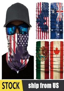 DHL USA Flagg Fashion Trendy Magic Bandana Multifunktionellt flaggtryck Ridande ansiktsmask Causal Men Turban Woman Outdoor Scarf FY71378672894